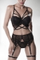 Preview: GREY VELVET Suspender Set